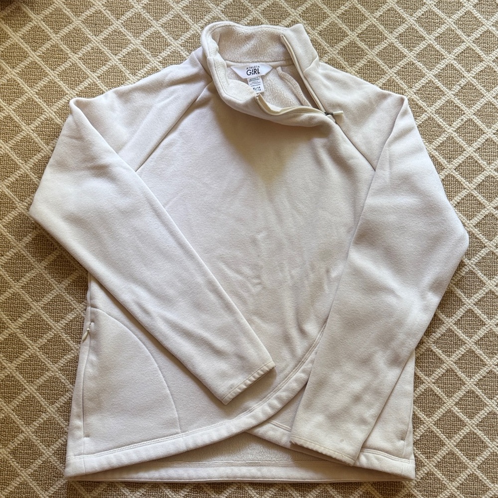 Athleta Cream Cowl Neck Sweatshirt